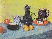 Vincent Van Gogh Still life with coffee pot, dishes and fruit oil painting on canvas
